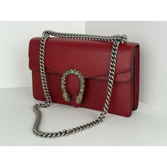 Gucci Dionysus Small Chain Strap Women's Shoulder Bag in Red Leather - Picture 1 of 16